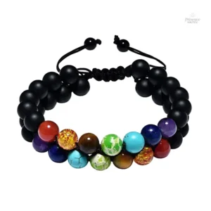 Bracelet 7 chakras en pierres de guérison naturelles