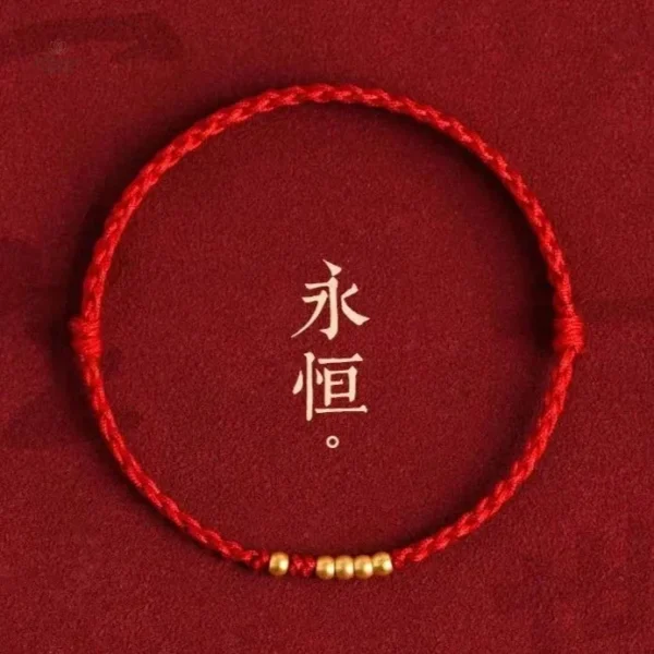 Élégant bracelet de corde rouge, design zodiacal