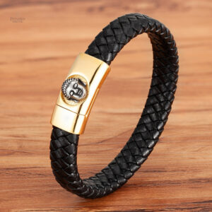 Bracelet cuir bouddha thaïlandais en style zen