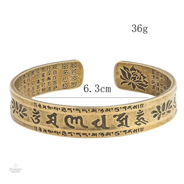 Élégant bracelet en cuivre avec symbole de lotus