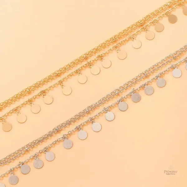 Bracelet de cheville avec design bouddhiste minimaliste