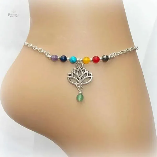 Bracelet de cheville Chakra en pierres naturelles