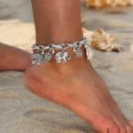 Accessoire de mode : bracelet de cheville Coeur d'Asie
