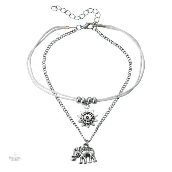 Bracelet de cheville design éléphant, style asiatique