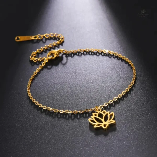 Bracelet cheville avec design Fleur de Lotus