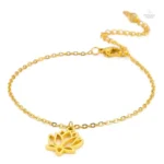 Élégant bracelet de cheville motif floral
