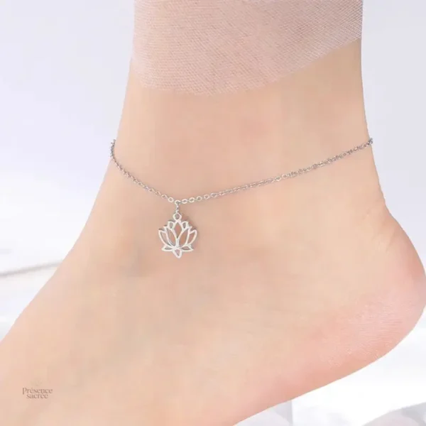 Bracelet chic pour cheville, thème lotus