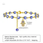 Bijou de cheville minimaliste avec motif Hamsa