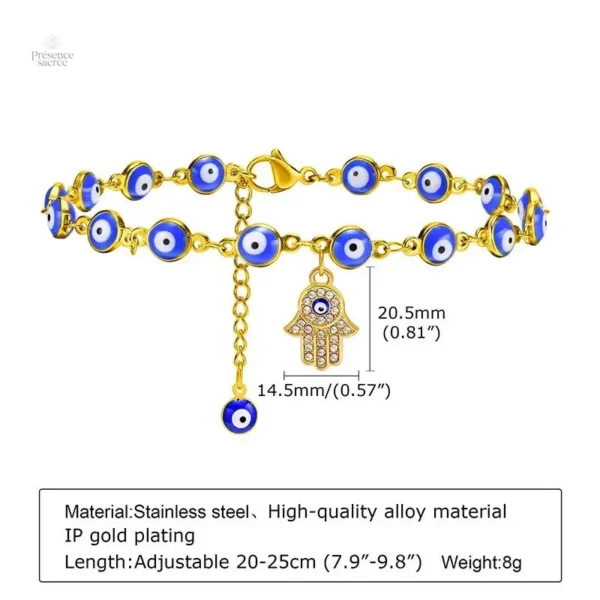 Bijou de cheville minimaliste avec motif Hamsa