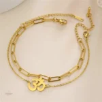 Bracelet élégant avec symbole Ohm pour cheville