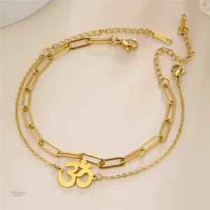 Bracelet élégant avec symbole Ohm pour cheville
