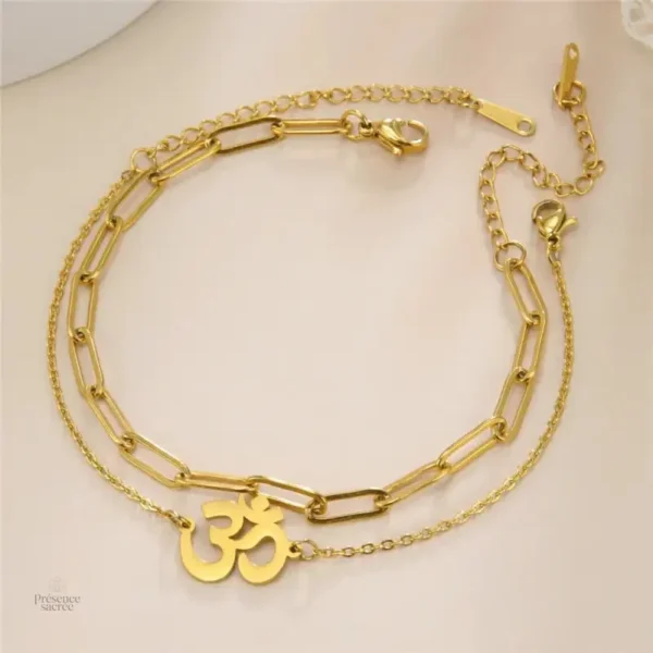 Bracelet élégant avec symbole Ohm pour cheville
