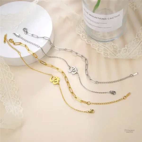 Bracelet de cheville tendance avec esprit Ohm