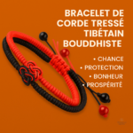 Bracelet bouddhiste en corde tressée, style tibétain