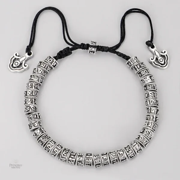 Bracelet spirituel en cuivre blanc, symbole Om