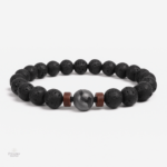 Bracelet en pierre de Lave, accessoire bouddhiste