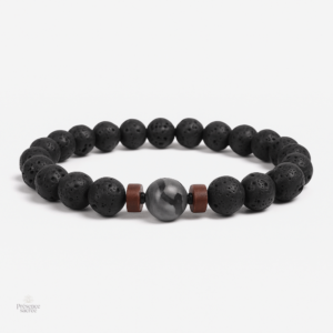 Bracelet en pierre de Lave, accessoire bouddhiste
