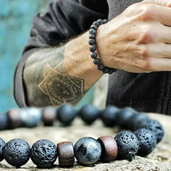 Bracelet de méditation en pierre de Lave