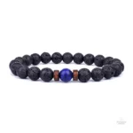 Bracelet spirituel en pierre de Lave noire