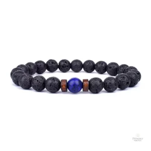 Bracelet spirituel en pierre de Lave noire