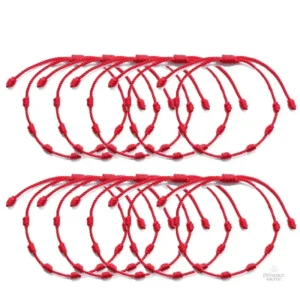 Accessoire élégant en fil rouge noué