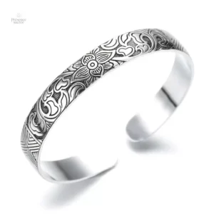 Bracelet en argent avec motif de Fleur de Lotus
