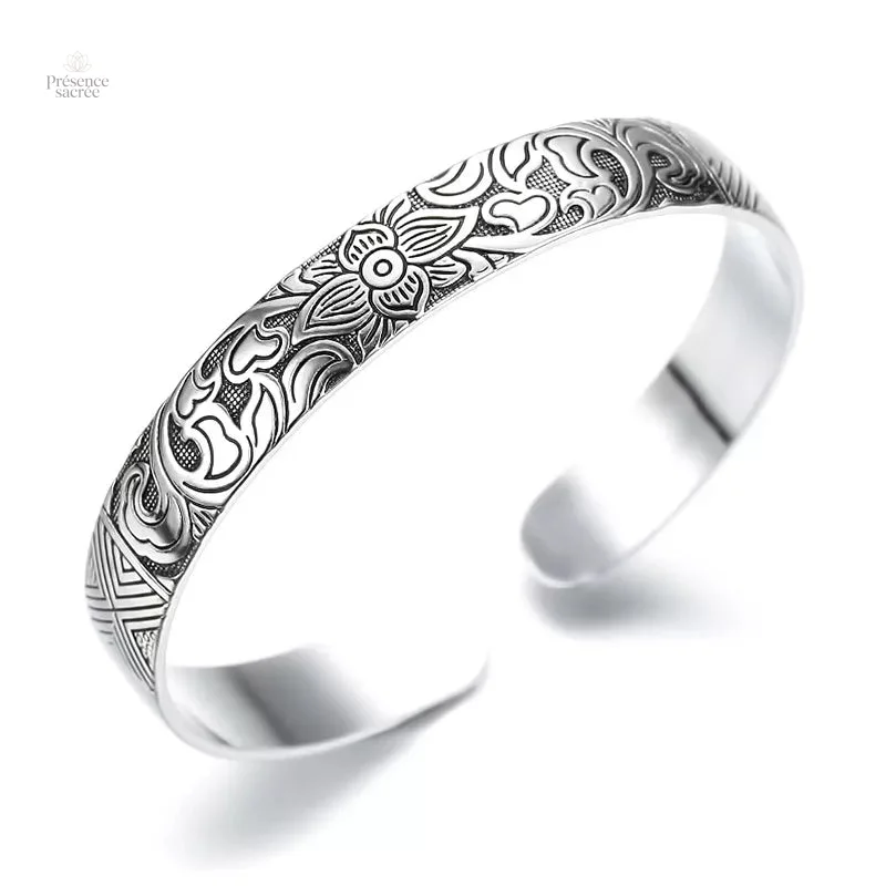 Bracelet Fleur de Lotus en argent