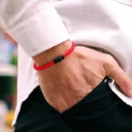 Bracelet élégant rouge pour homme, accessoire tendance