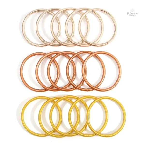 Coffret de 7 bracelets jonc, unisexe