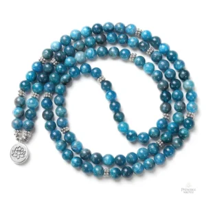 Bracelet Mala en pierres naturelles, Apatite apaisante et énergisante