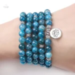 Bijoux mala : bracelet Apatite, symbole de sérénité et de confiance