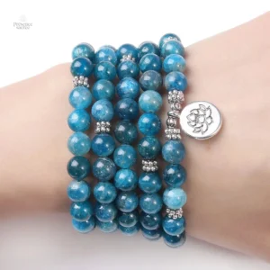 Bijoux mala : bracelet Apatite, symbole de sérénité et de confiance