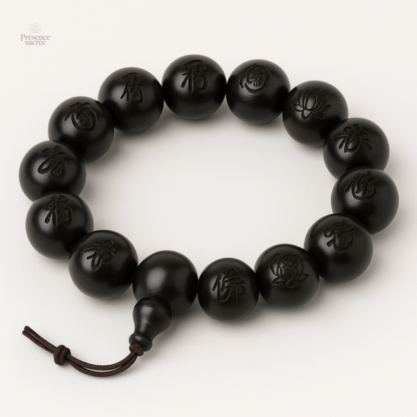 Bracelet Mala en ébène au design élégant