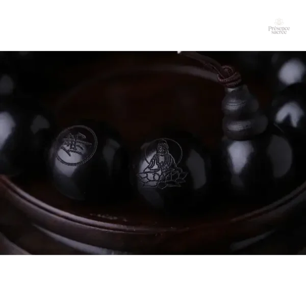 Élégant bracelet mala en ébène pour la relaxation