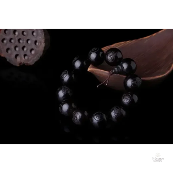 Bracelet Mala en ébène, symbole de sérénité et équilibre