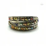Bracelet tibétain manchette avec inscriptions mantras spirituels