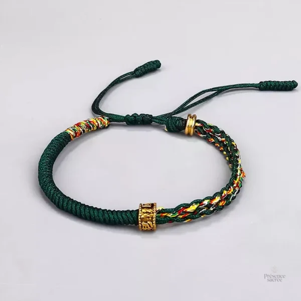 Bracelet spirituel noir jaune, design tressé