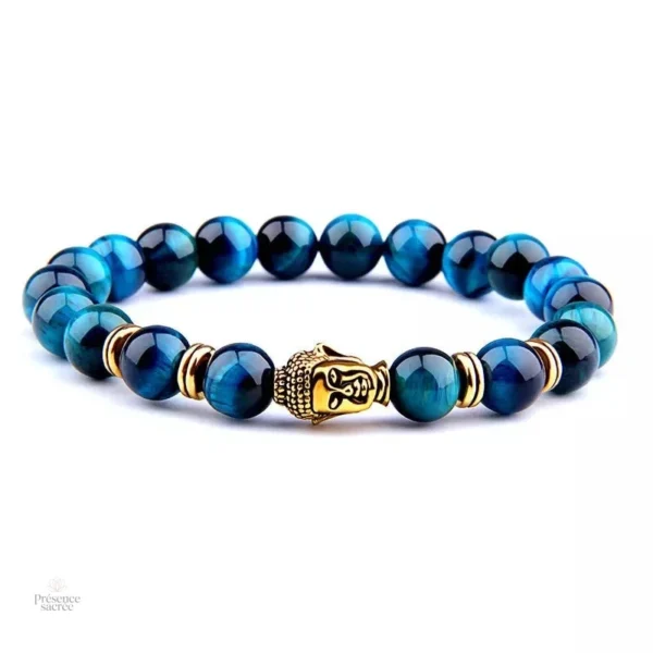 Bracelet Oeil de Tigre Bouddha élégant et spirituel