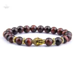Élégance spirituelle : bracelet Bouddha en œil de tigre