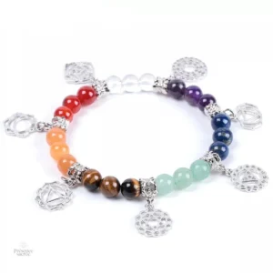 Bracelet 7 Chakras avec pendentifs en breloque