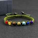 Bracelet chakras en perles naturelles et colorées