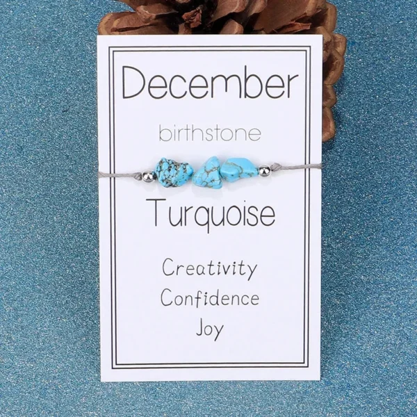 Bracelet fait main avec pierres de naissance variées