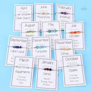 Bracelet en pierres naturelles pour chaque mois de naissance