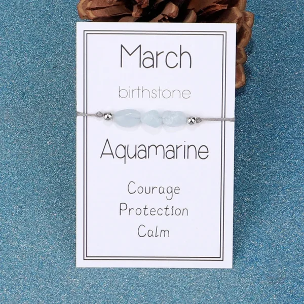 Bracelet personnalisé avec pierres de naissance naturelles