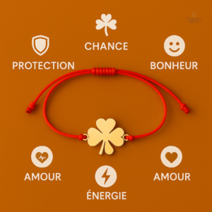 Bracelet porte-bonheur rouge en textile résistant