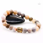 Bijou en Agate, bracelet symbolique tête de Bouddha