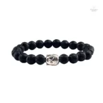 Bracelet en pierre volcanique avec motif Bouddha