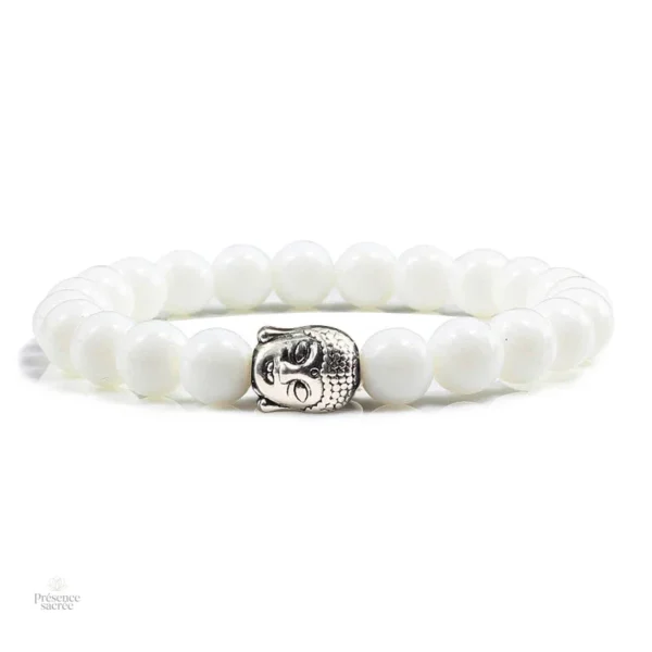 Bracelet de méditation avec design Bouddha en lave