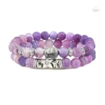 Chic bracelet Bouddha avec perles en pierre stylées