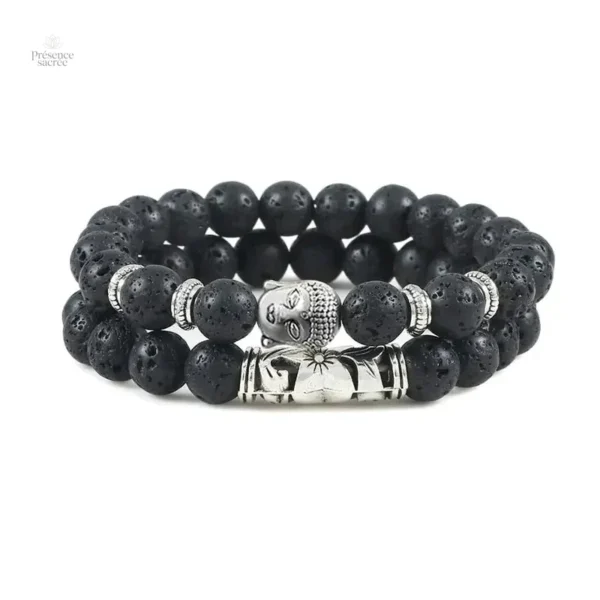 Bracelet artisanal avec symbole Bouddha et perles